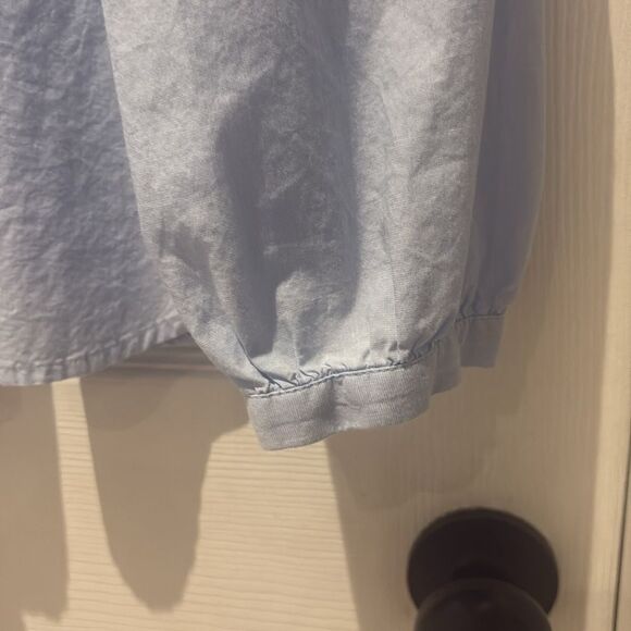 LOFT Sky Blue Ruffle Collar top SZ Xlarge - Picture 3 of 11